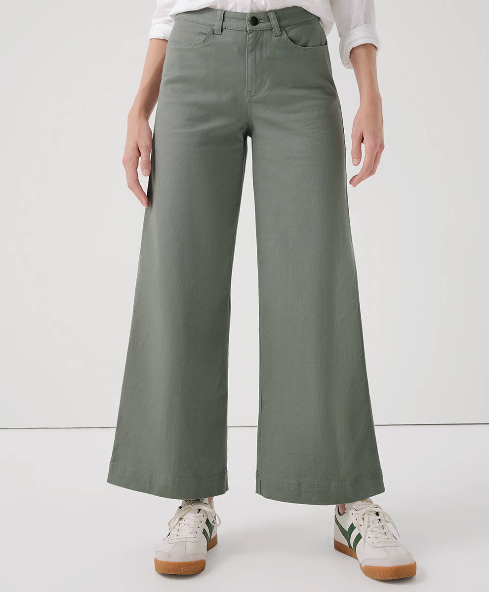 Women's Organic Stretch Twill Denim Wide Leg Pant