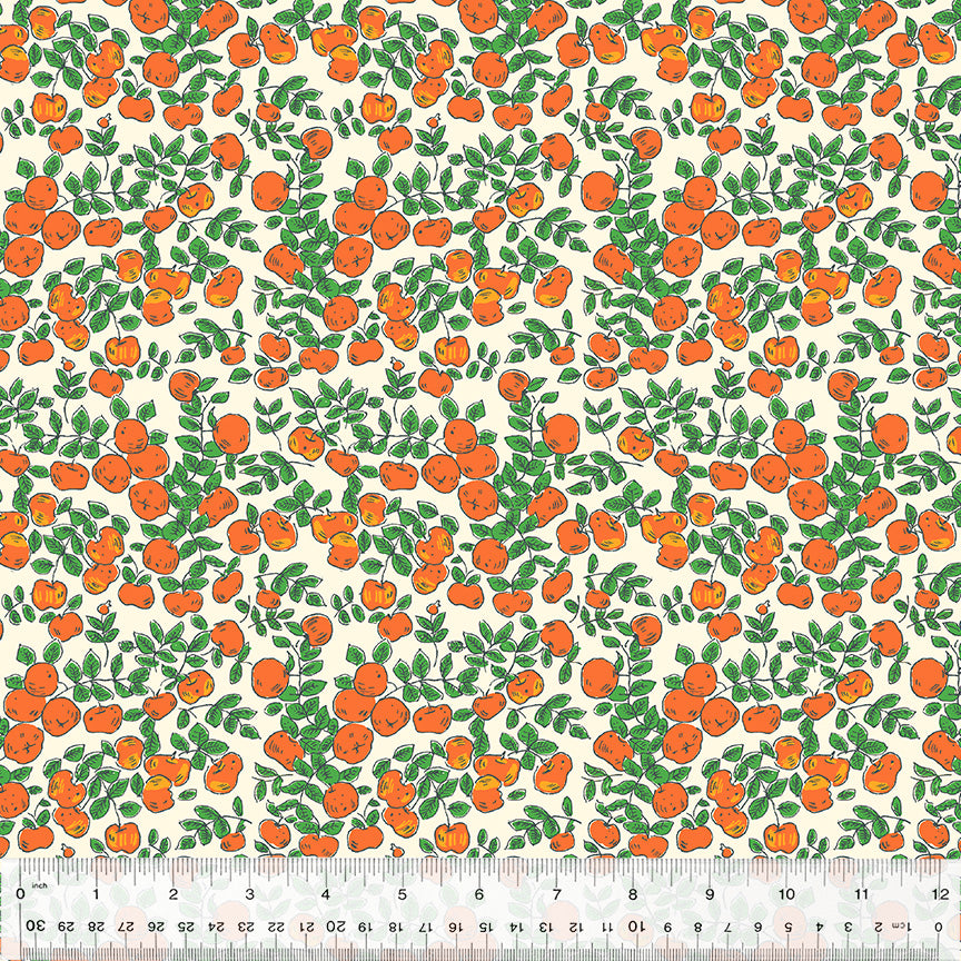 Forestburgh Apples Ivory Poplin - OEKO-TEX Certified 44" Wide by the Half Yard