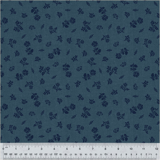 Floral Indigo Poplin Fabric — OEKO-TEX Certified | Windham Fabrics | By the Half Yard
