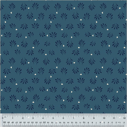 Petals Indigo Poplin Fabric — OEKO-TEX Certified | Windham Fabrics | By the Half Yard