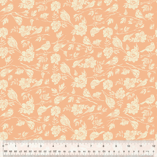 Birdsong Pink Organic Cotton Poplin Fabric — Pink | Windham Fabrics | Half Yard