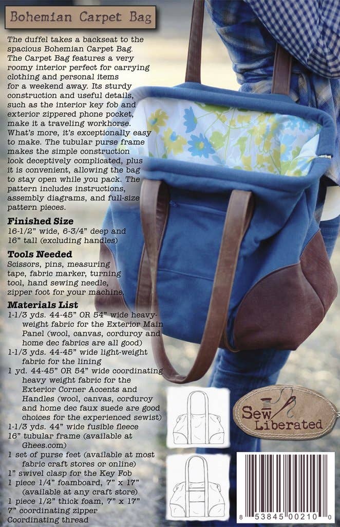 Bohemian Carpet Bag Sewing Pattern