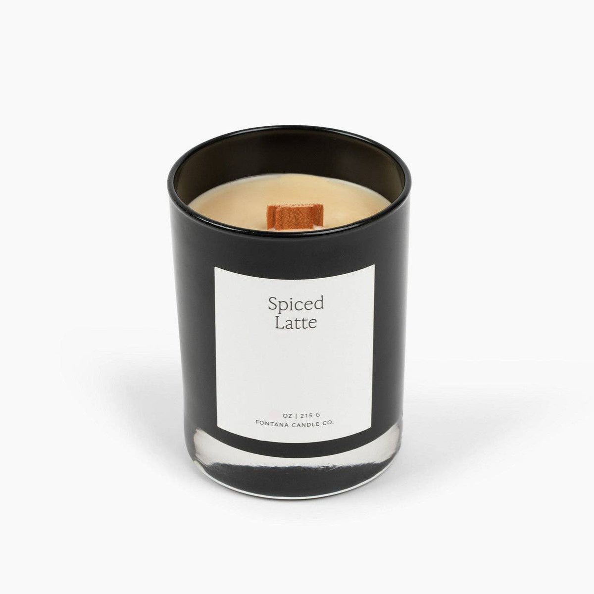 Fontana Spiced Latte Beeswax Candle | Noir Black Glass