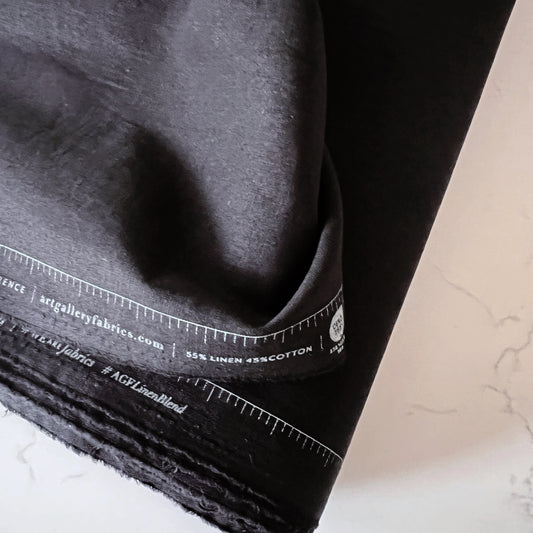 Caviar (Black) Linen Cotton Blend