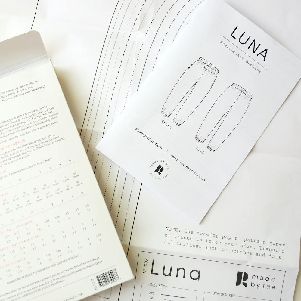 Luna Pants Paper Pattern XXS, XS, S, M, L, XL& Plus Sizes 1-5