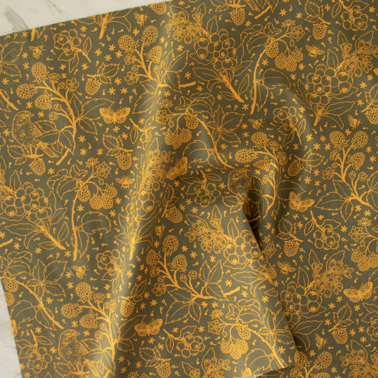 Wild Berries Tonal Midnight Organic Poplin