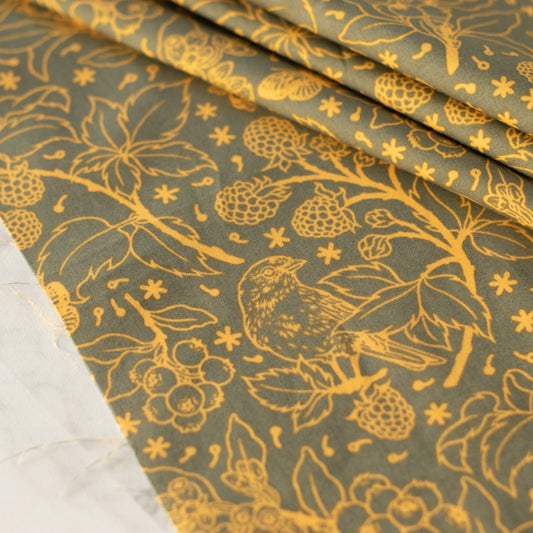 Wild Berries Tonal Midnight Organic Poplin