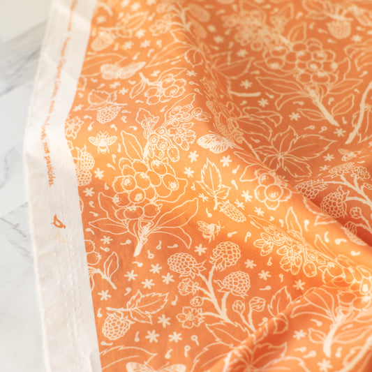 Wild Berries Tonal Rose Organic Poplin