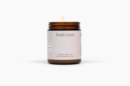 Fontana Fresh Linen Beeswax Essential Oil Jar Candle