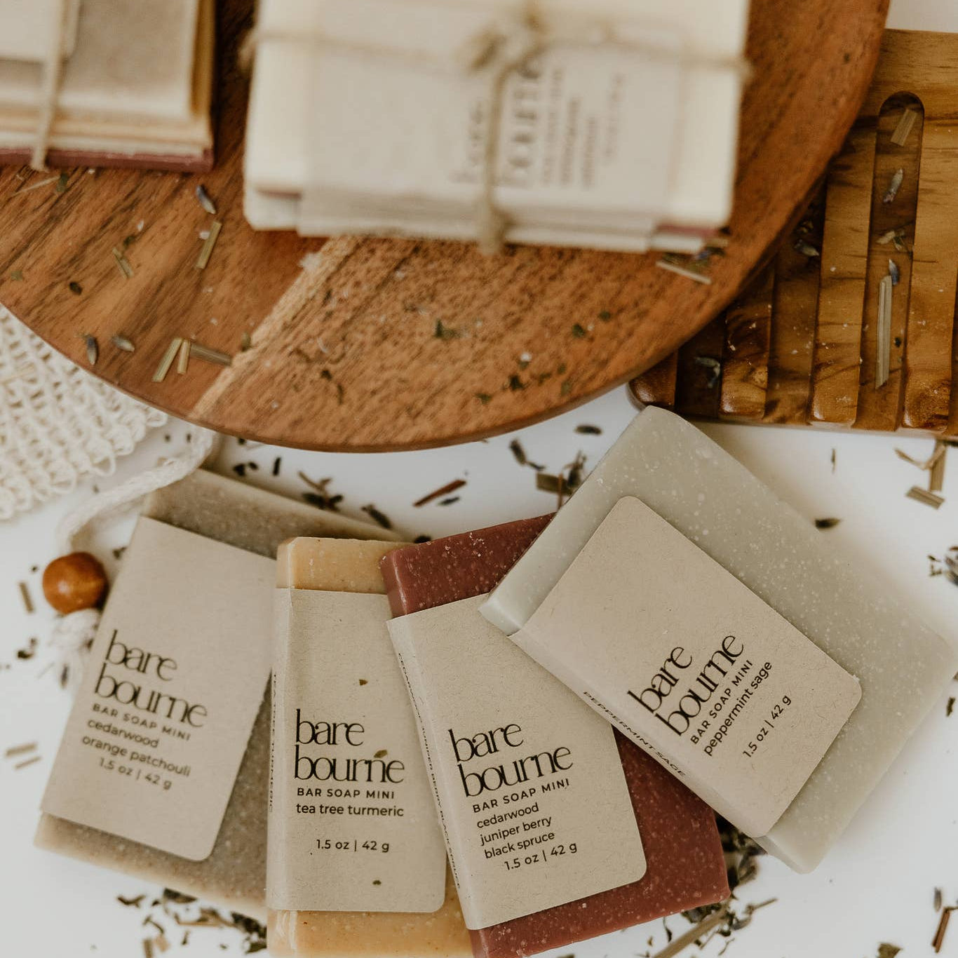 Bar soap mini bundle gift set with 4 natural scents, ideal for stocking stuffers