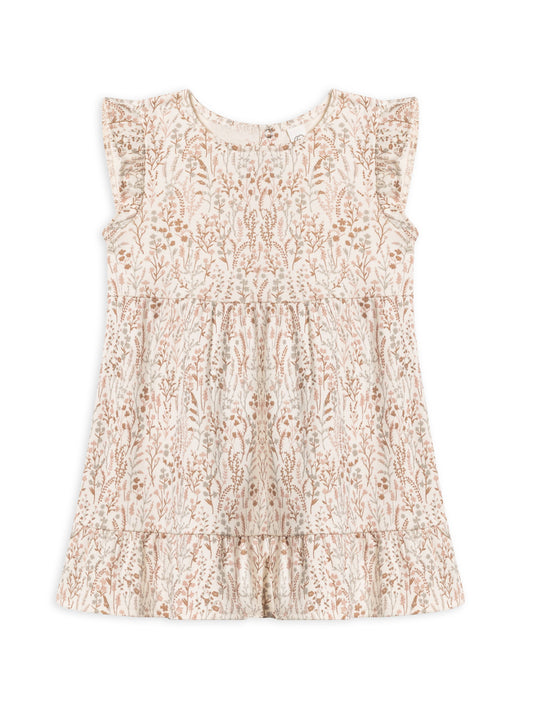 Vestido escalonado orgánico Tilly para bebés y niños - Floral marino