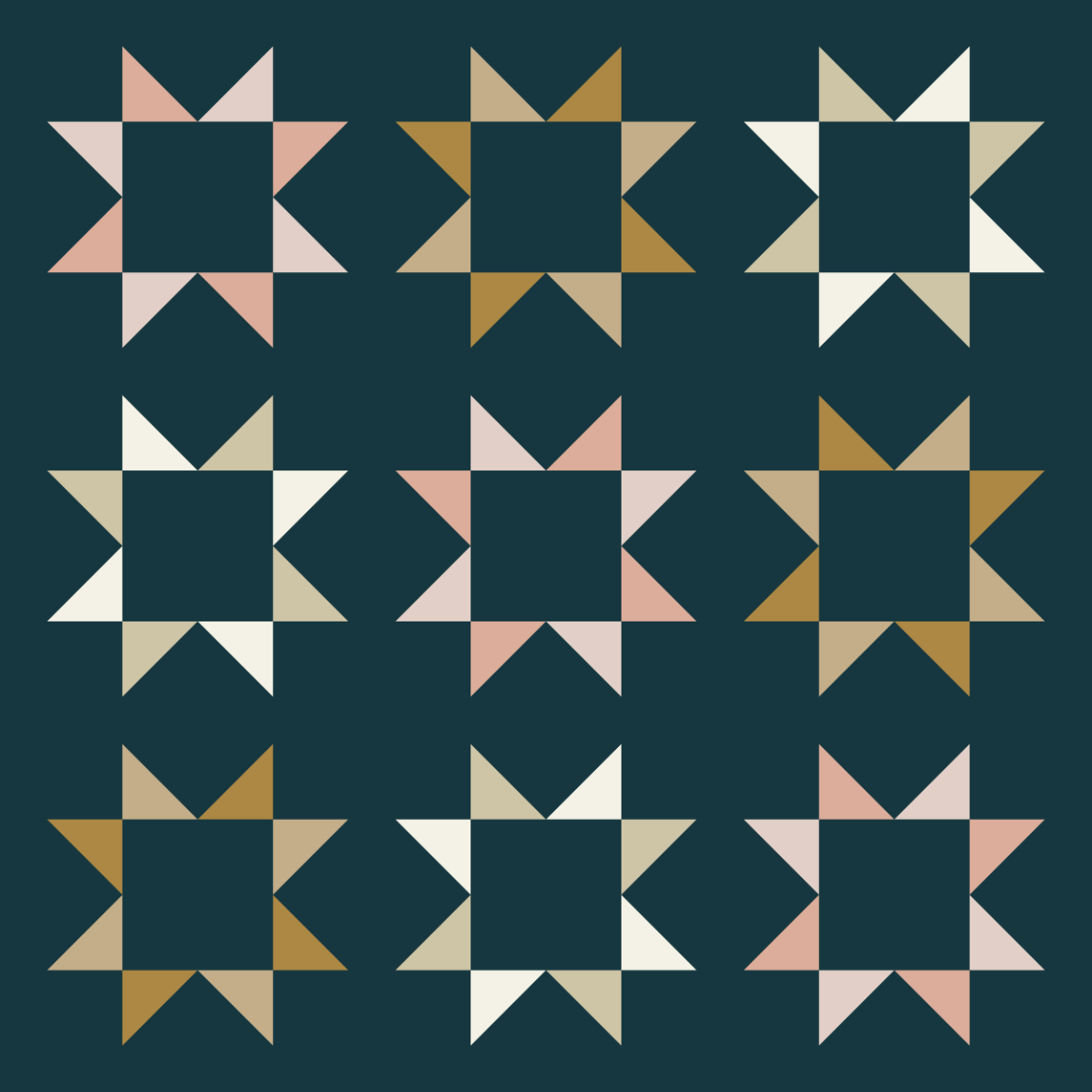 Simple Sawtooth Quilt Pattern by Hailey Stitches