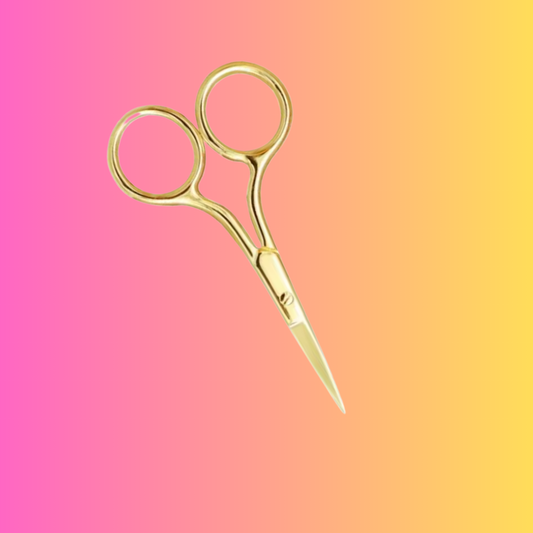 All Gold Round Modern Style Stainless Steel Embroidery Scissors 3.5"