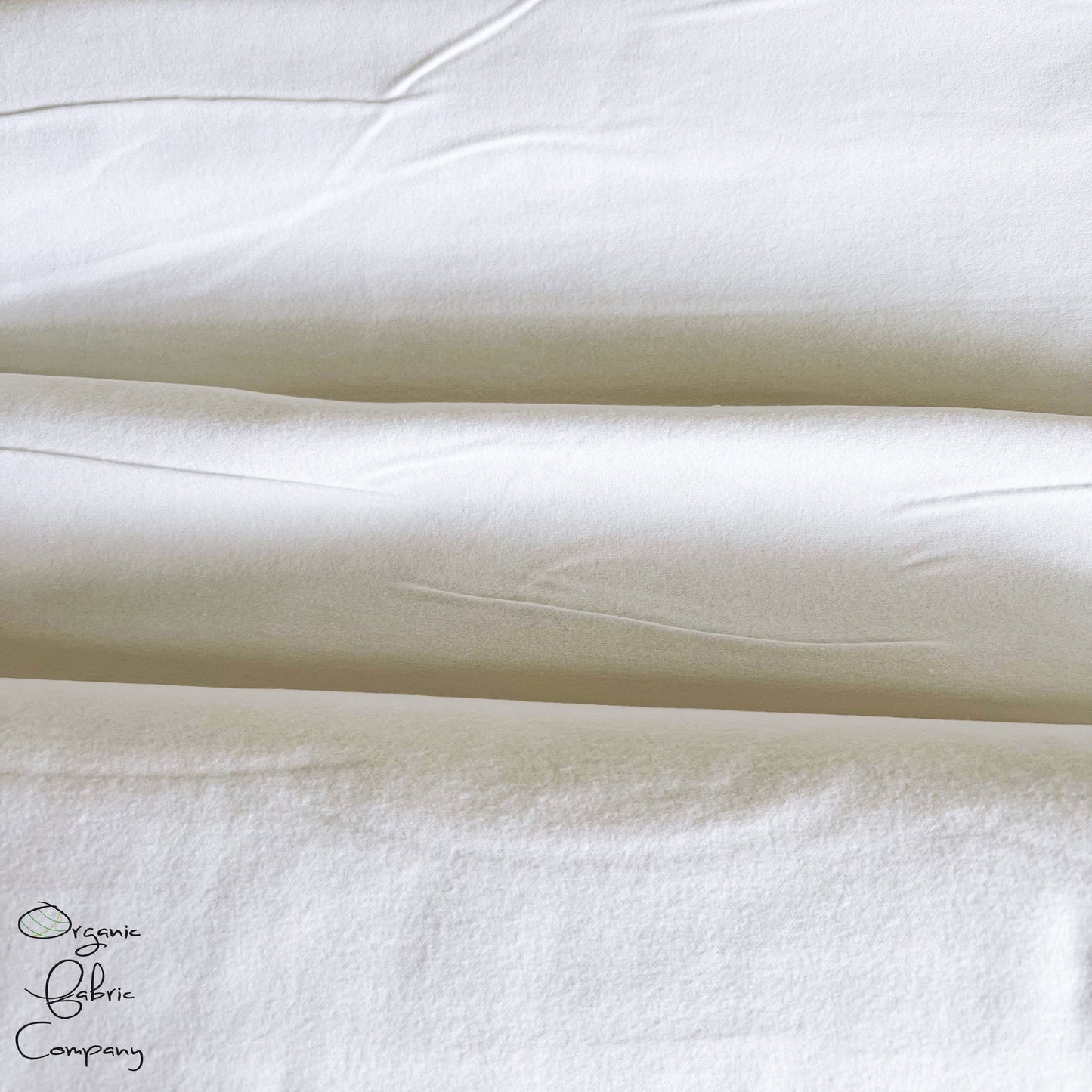 Solid Cloud (White) Organic Flannel