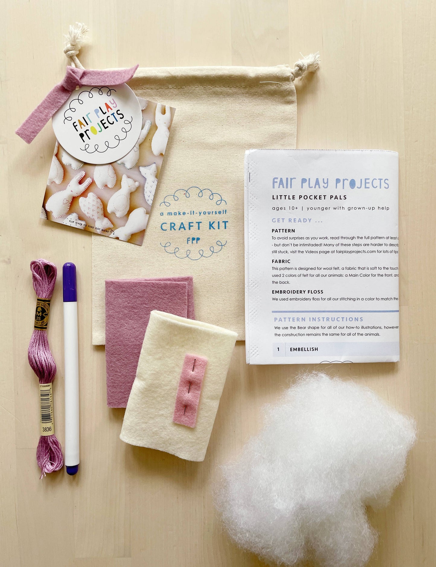 One Little Pocket Pal Kit (Mint)- Makes One Pal