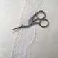 Silver Colored Stork Antique Style Stainless Steel Embroidery Scissors