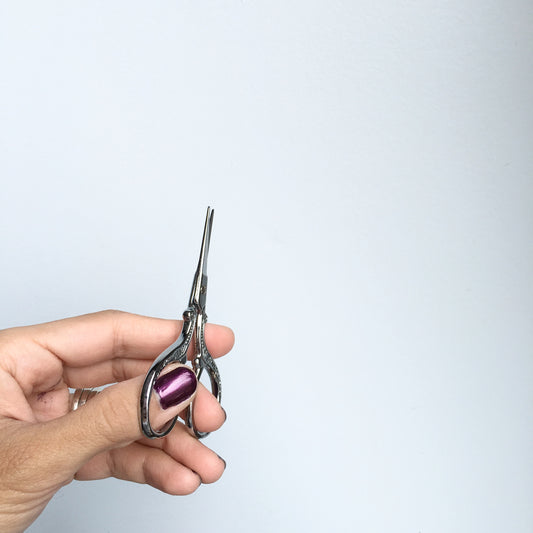 Leyah Antique Style Silver Stainless Steel Embroidery Scissors