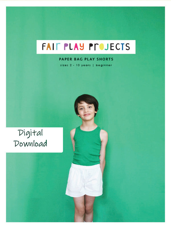 Patrón digital (PDF) de pantalones cortos para jugar con bolsas de papel
