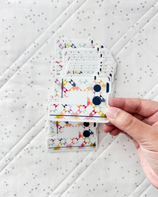 Rainbow Quilt Block Sewing Machine Sticker — Essence | Cotton and Joy