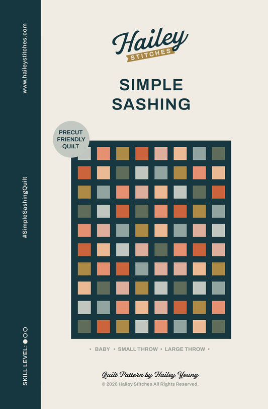 Simple Sashing Quilt Pattern by Hailey Stitches