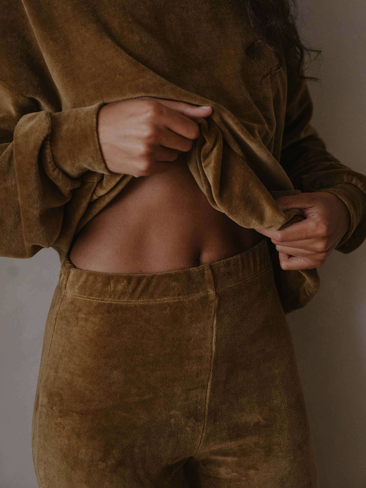 Organic Cotton Velvet Flares: Bronze SM & X-SM