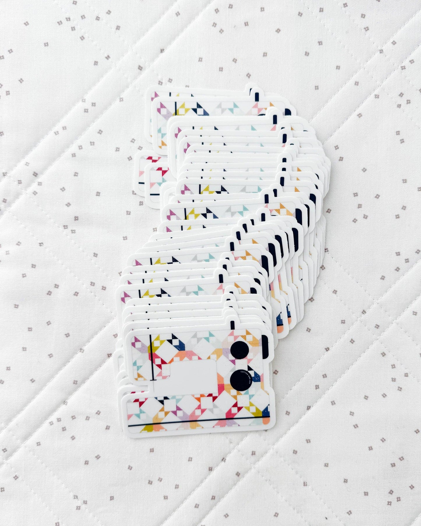 Rainbow Quilt Block Sewing Machine Sticker — Essence | Cotton and Joy
