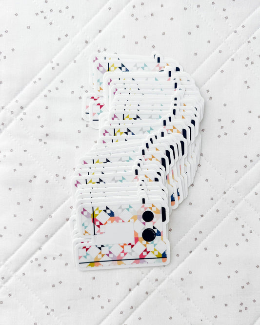 Rainbow Quilt Block Sewing Machine Sticker — Essence | Cotton and Joy