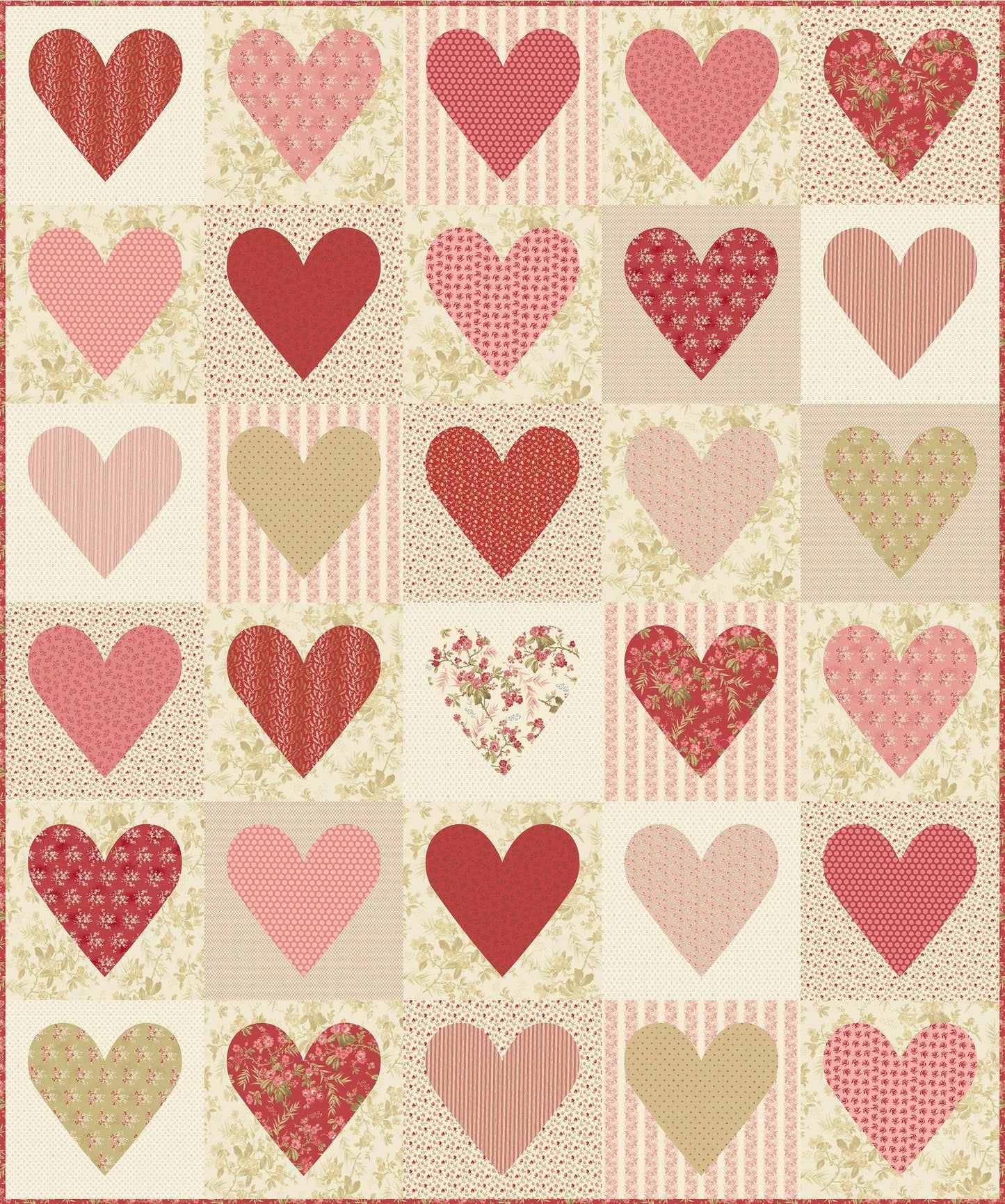 Sweetheart Stencil by Laundry Basket Quilts – 3 Heart Sizes