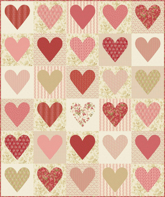 Sweetheart Stencil by Laundry Basket Quilts – 3 Heart Sizes