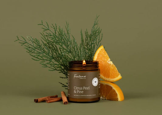 Fontana Citrus Peel & Pine Beeswax Essential Oil Jar Candle