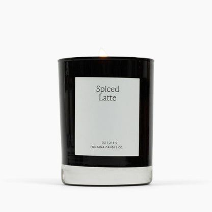 Fontana Spiced Latte Beeswax Candle | Noir Black Glass