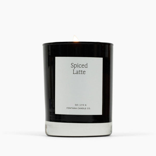 Fontana Spiced Latte Beeswax Candle | Noir Black Glass