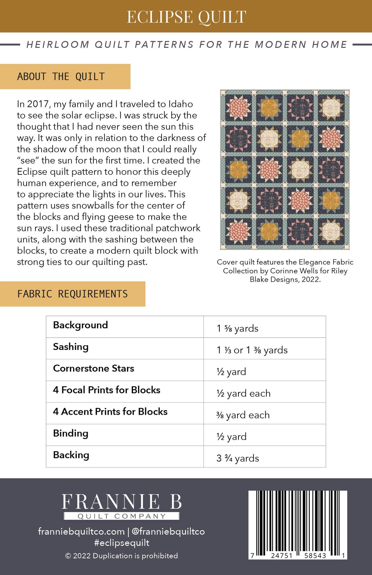 Eclipse Quilt Pattern