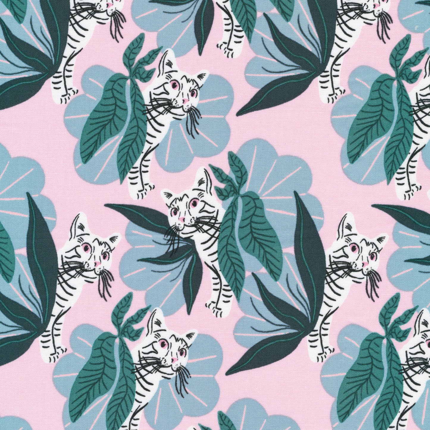House Cat Jungle Organic Poplin