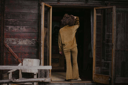 Organic Cotton Velvet Flares: Bronze SM & X-SM