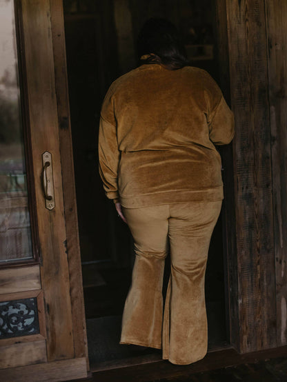 Organic Cotton Velvet Flares: Bronze SM & X-SM
