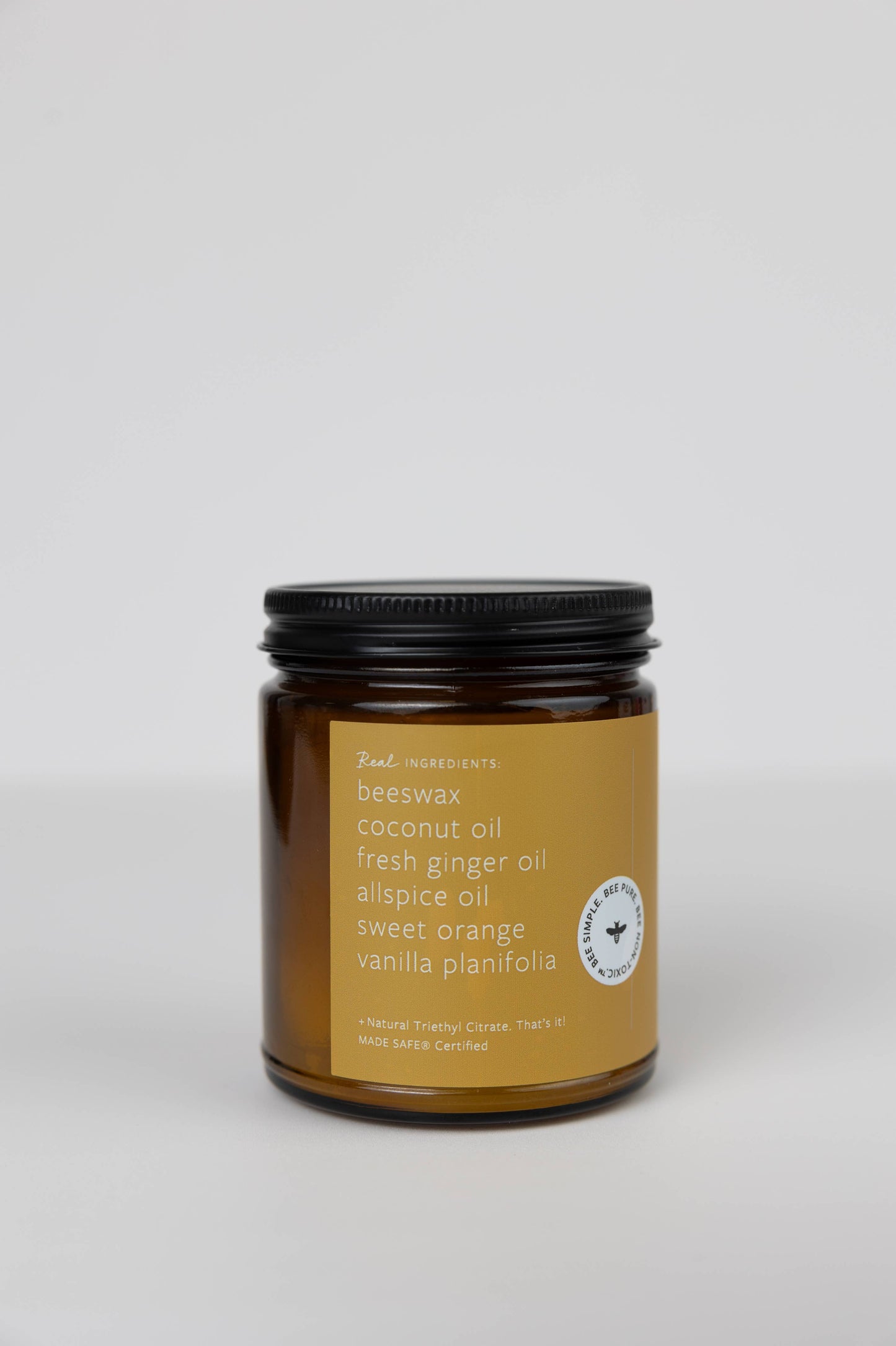 Non-Toxic Ginger Chai Essential Oil Beeswax Jar Candle