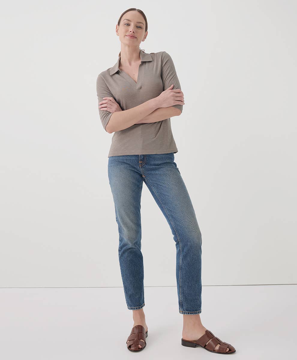 Women's Organic Cotton Featherweight Slub Polo