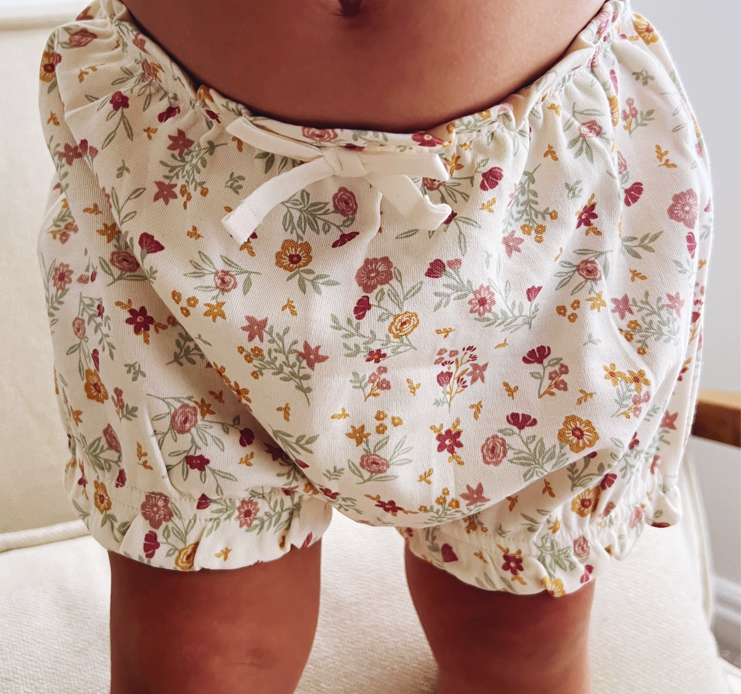 Organic Cotton Baby June Ruffle Bloomer - Bianca Floral Berry
