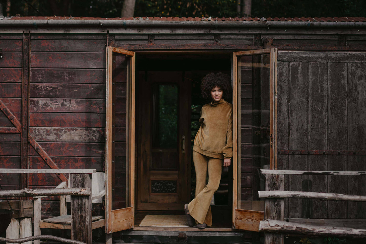 Organic Cotton Velvet Flares: Bronze SM & X-SM