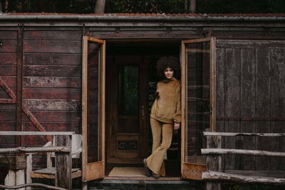 Organic Cotton Velvet Flares: Bronze SM & X-SM