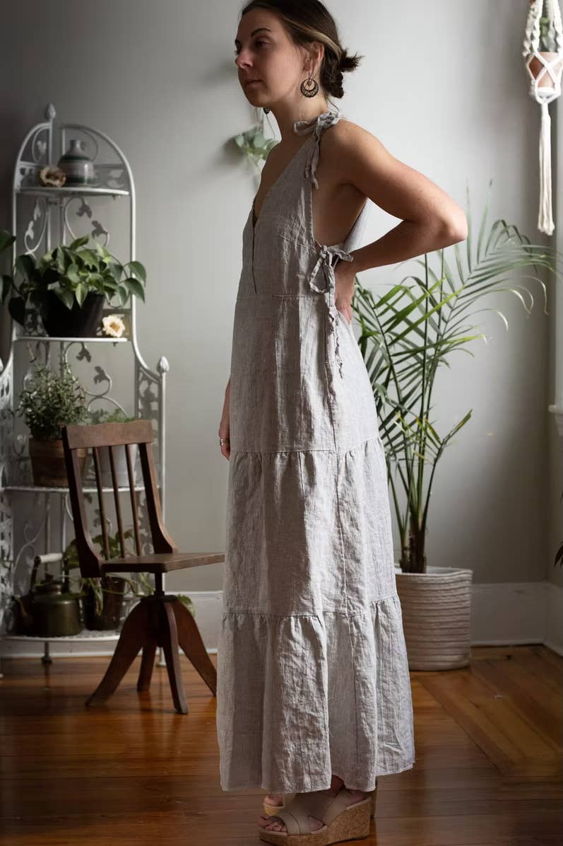 Gypsy Moth Tiered Maxi Dress Printed Sewing Pattern | Charlie Darwin Textiles
