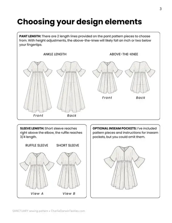 Sanctuary Jumpsuit Sewing Pattern | Charlie Darwin Textiles