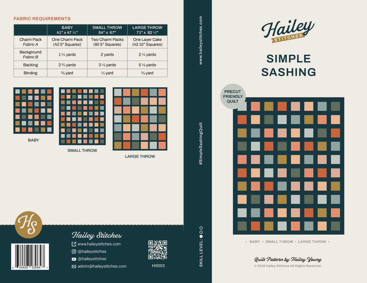 Simple Sashing Quilt Pattern by Hailey Stitches