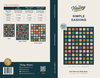 Simple Sashing Quilt Pattern by Hailey Stitches