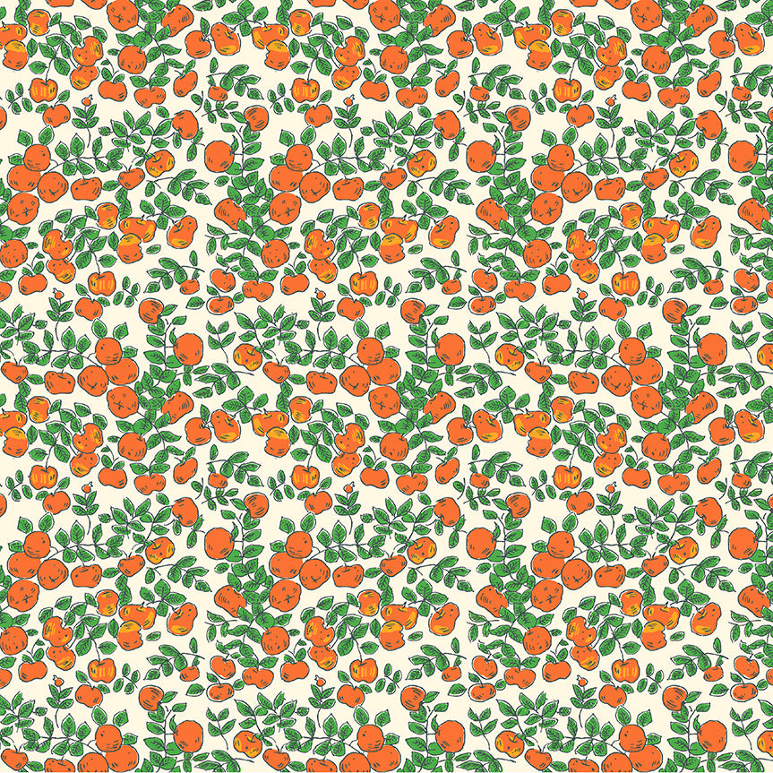 Forestburgh Apples Ivory Poplin - OEKO-TEX Certified 44" Wide by the Half Yard