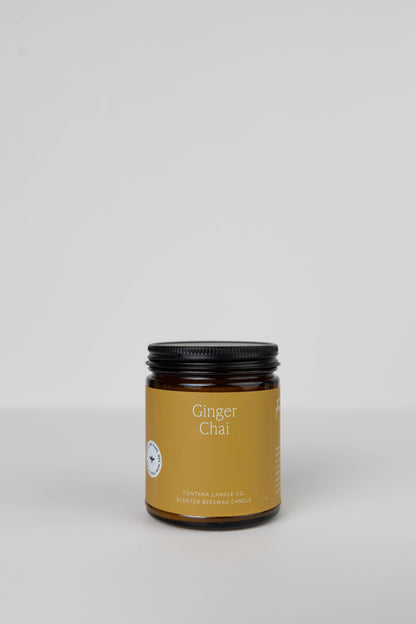 Non-Toxic Ginger Chai Essential Oil Beeswax Jar Candle