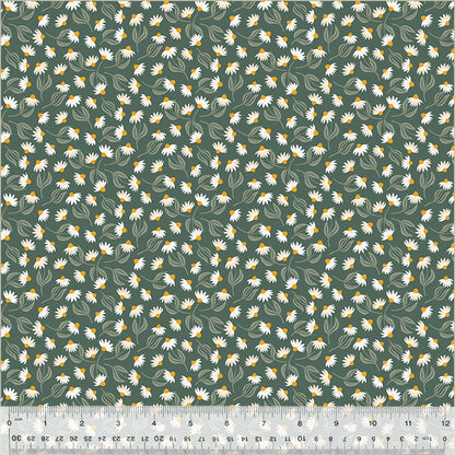 Daisy Field Spruce Poplin Fabric — OEKO-TEX Certified | Windham Fabrics | By the Half Yard