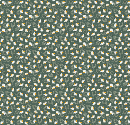 Daisy Field Spruce Poplin Fabric — OEKO-TEX Certified | Windham Fabrics | By the Half Yard
