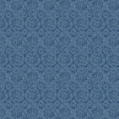 Damask in "Denim" Poplin Fabric — OEKO-TEX Certified | Windham Fabrics | By the Half Yard